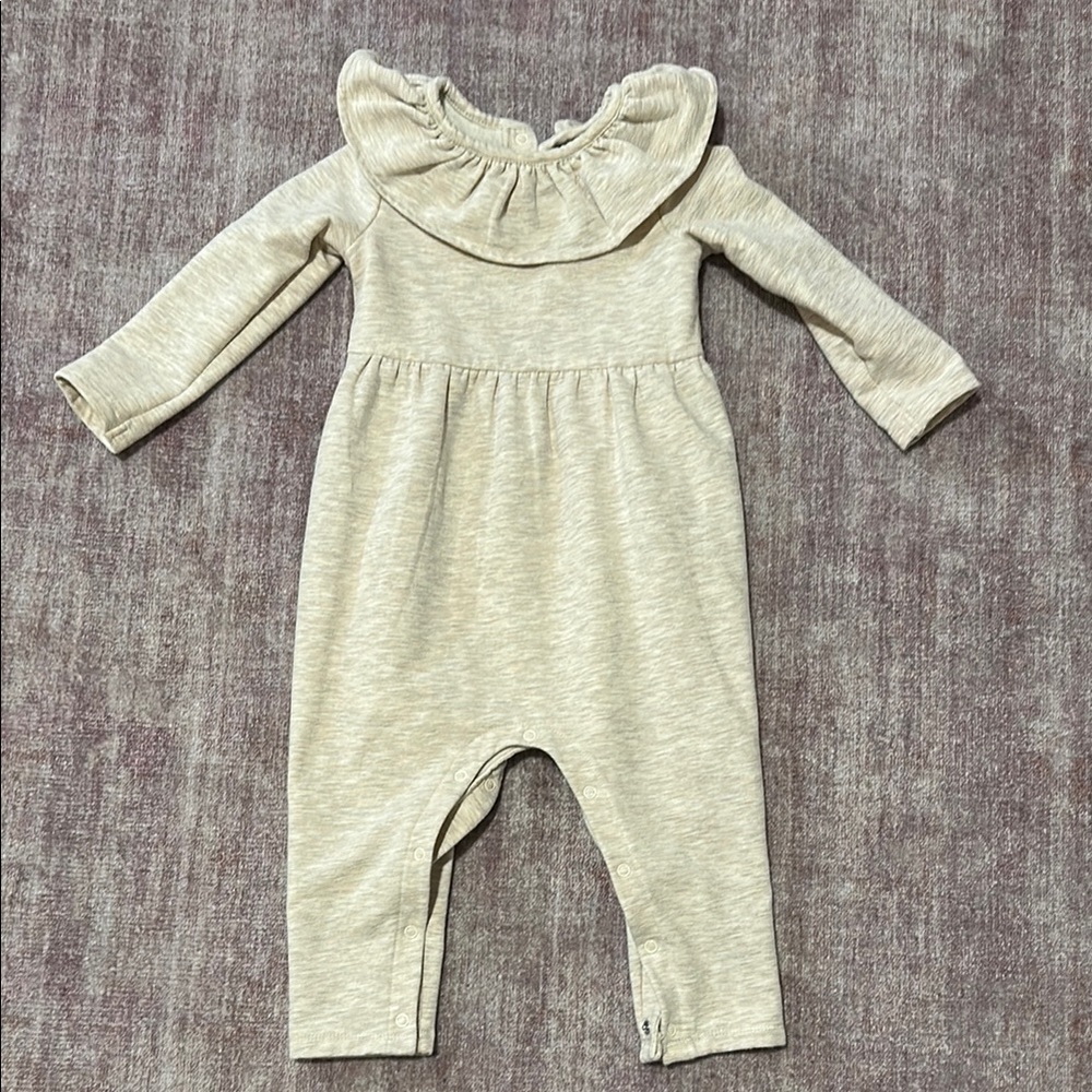 Cream Long Sleeve Toddler Girl Romper